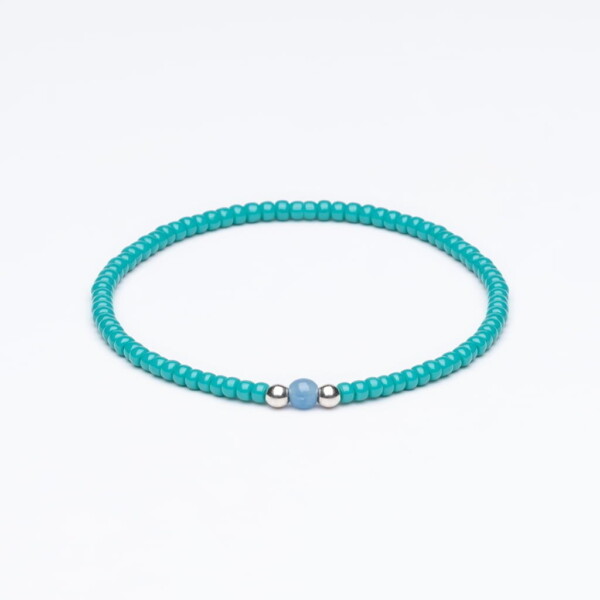 Miyuki + Gümüş + Doğal Taş Turkuaz Unisex Bileklik Miyuki + Gümüş + Doğal Taş Turkuaz Unisex Bileklik