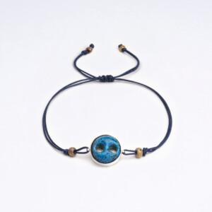 Miyuki + Süryani Nazarlığı + Gümüş İndigo Mavi Unisex Bileklik