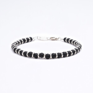 Oniks Taşı - 925 Ayar Gümüş Bileklik - Gece