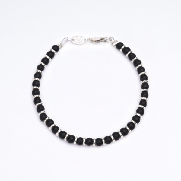 Oniks Taşı - 925 Ayar Gümüş Bileklik - Gece