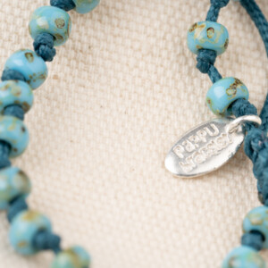 Picasso Turkuaz Miyuki Boncuklu - 925 Gümüş Bileklik - Düğüm