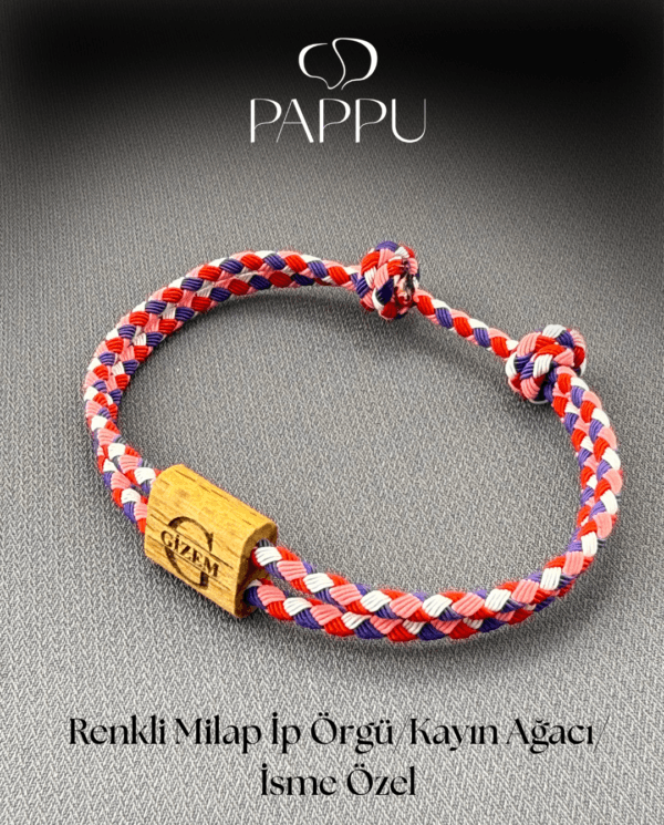 Renkli Milap İp ÖrgüKayın Ağacıİsme Özel