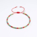 Renkli Miyuki 925 Gümüş Kırmızı Paraşüt İpli Bileklik