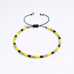 Renkli Miyuki 925 Gümüş Siyah Paraşüt İpli Bileklik