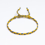 Sarı lacivert paraşüt ipli örgü bileklik Sharadamba temalı saç örgü bağlamalı kapama