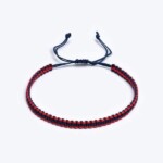 Sarmal Makrame Örgü Kırmızı / Lacivert Paraşüt İpli Unisex Bileklik