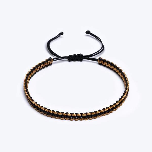 Sarmal Makrame Örgü Sarı / Siyah Paraşüt İpli Unisex Bileklik Sarmal Makrame Örgü Sarı / Siyah Paraşüt İpli Unisex Bileklik