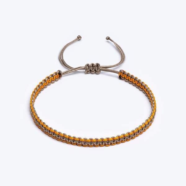 Sarmal Makrame Örgü Turuncu / Bej Paraşüt İpli Unisex Bileklik Sarmal Makrame Örgü Turuncu / Bej Paraşüt İpli Unisex Bileklik