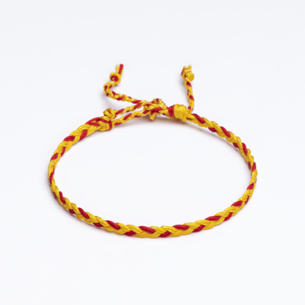 Sarı - Kırmızı Paraşüt İpli Unisex Bileklik - Sharadamba