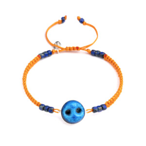 Turuncu Makrome Örgülü - Süryani Nazarlığı Bileklik - Günbatımı