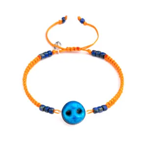 Turuncu Makrome Örgülü - Süryani Nazarlığı Bileklik - Günbatımı