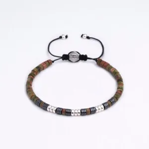 Unakit – Hematit Taşı – 925 Ayar Gümüş Bileklik – Rondela