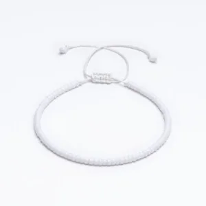 Yuvarlak Miyuki Boncuklu Bileklik - Beyaz