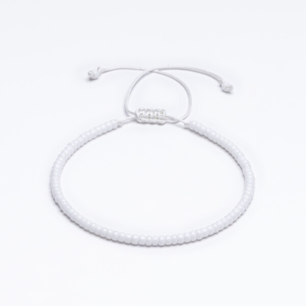 Yuvarlak Miyuki Boncuklu Bileklik - Beyaz
