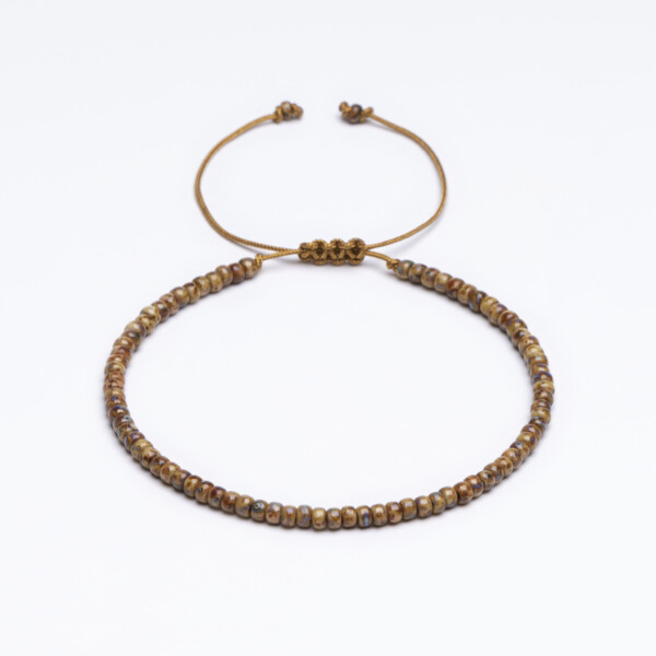 Yuvarlak Miyuki Boncuklu Bileklik - Kehribar Sarı