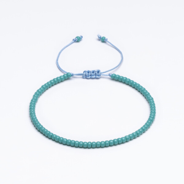 Yuvarlak Miyuki Boncuklu Bileklik - Turkuaz