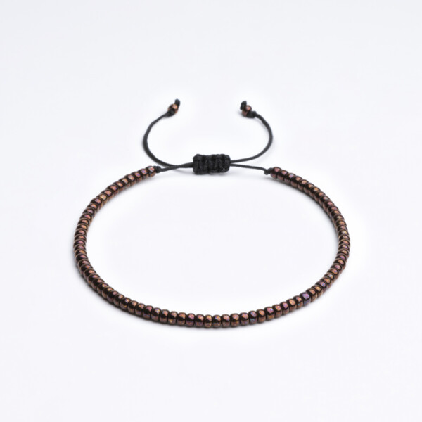 Yuvarlak Miyuki Boncuklu Bileklik – Bronz